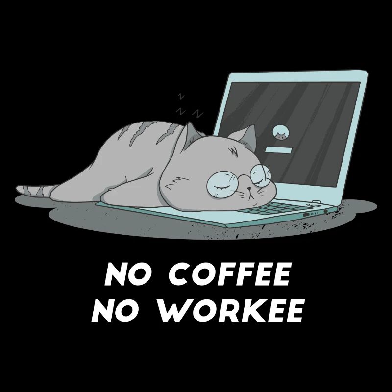 Sleeping cat i love home office