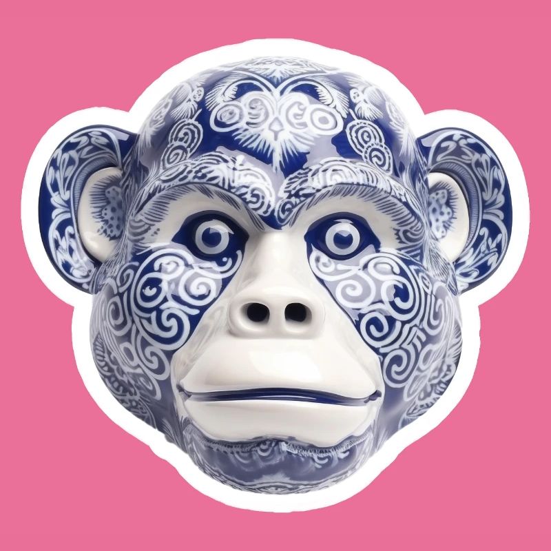 Ceramic monkey face