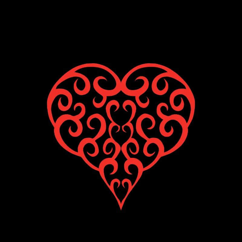 Tribal Herz 2 Rot