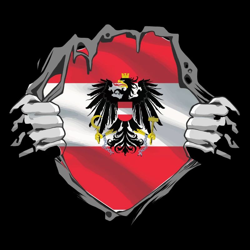 Österreich Flagge Wappen Geschenk Superheld