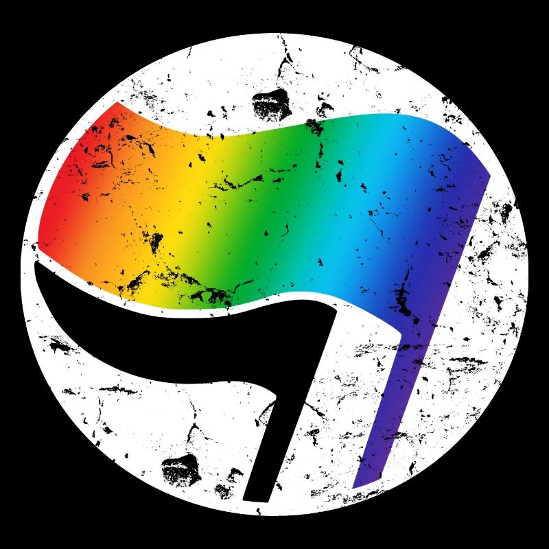 Antifa LGBT Logo Grunge
