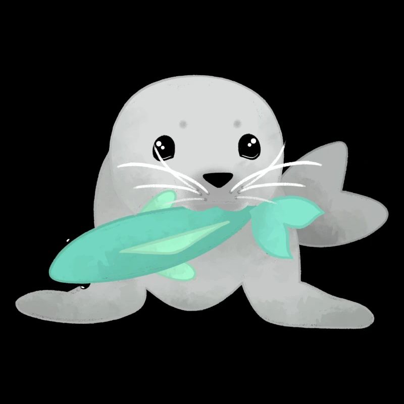 Robbe mit Fisch