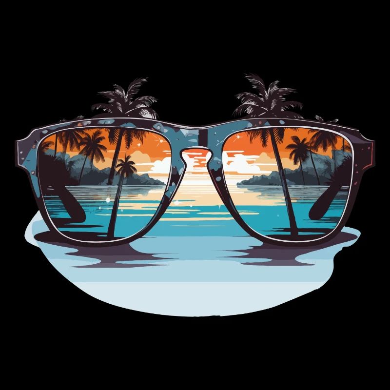 Sunglasses with palm trees