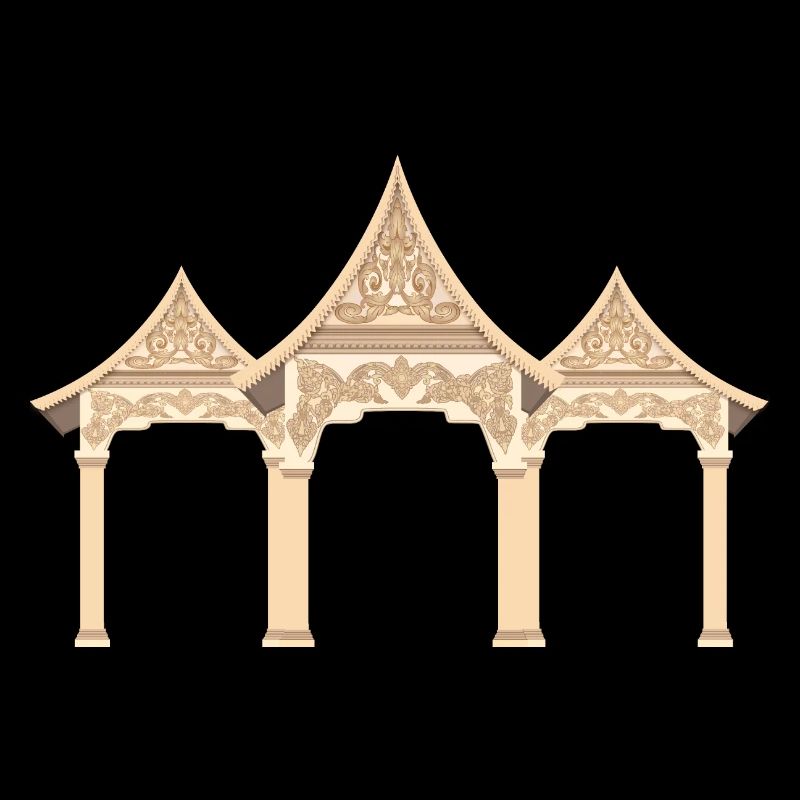 Tempeltür mit Khmer-Dekorationen