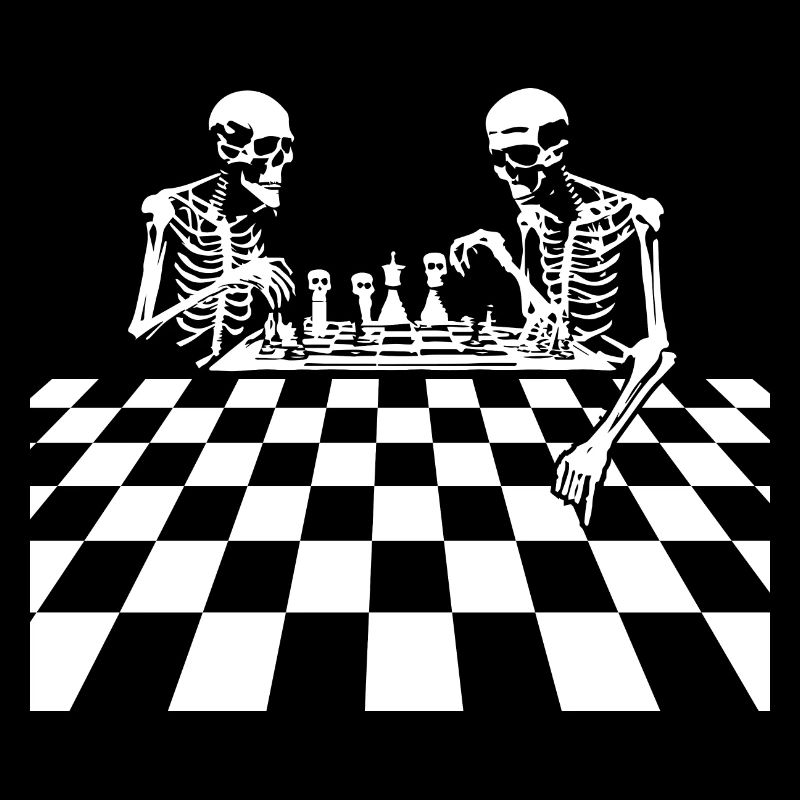 Skelett Schach spielen