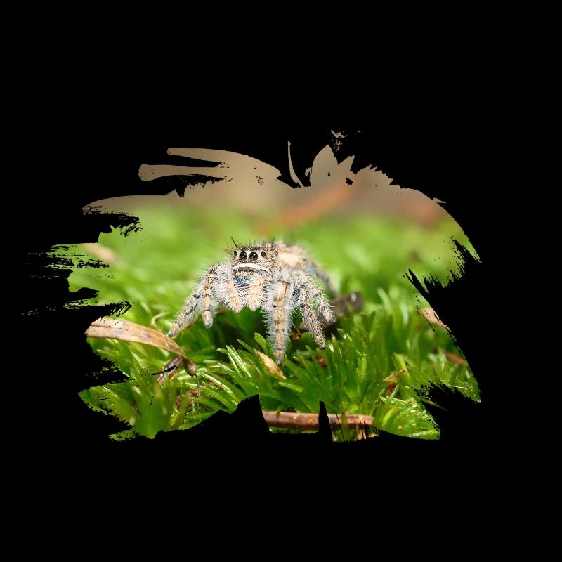 Phidippus texanus jumping spider, spring spinne.