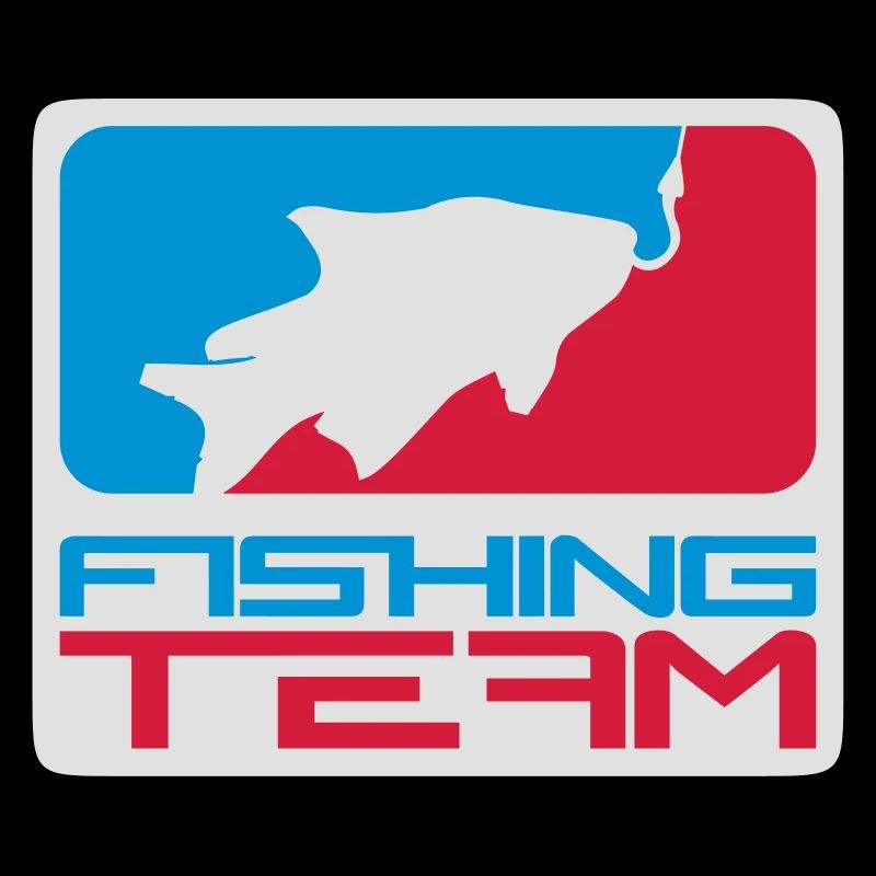 équipe de pêche sport logo poisson rouge bleu