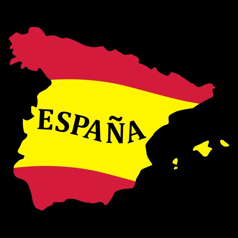 Karte Spanien, Spain, Map, Flag Map Spain
