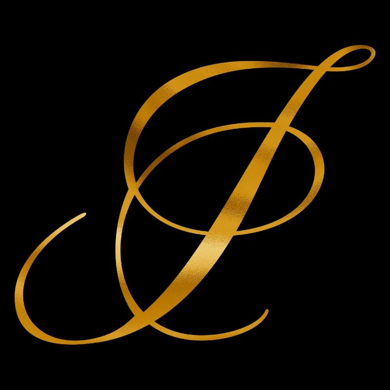 Goldener Buchstabe I im Vintage Design