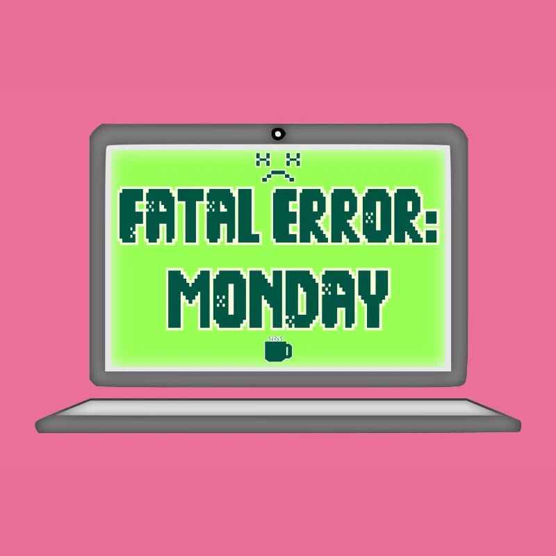 Fatal Error I Hate Mondays Geek Tech Sarcastic