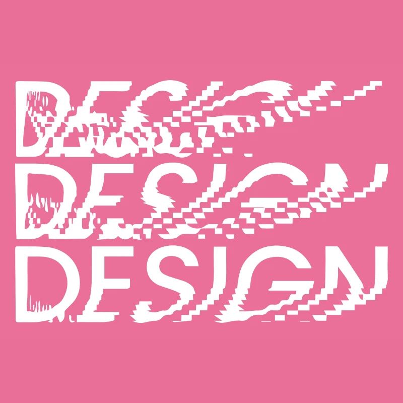 distorted pixel design text