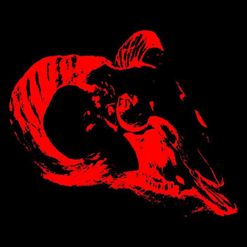 Geheimnisvoller Widder-Schädel (Rot)