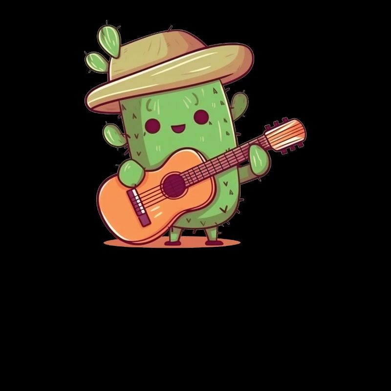 Cactus Plays Guitar Western Mexico Cactus