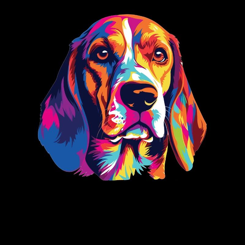 Aquarelle colorée Beagle Harrier