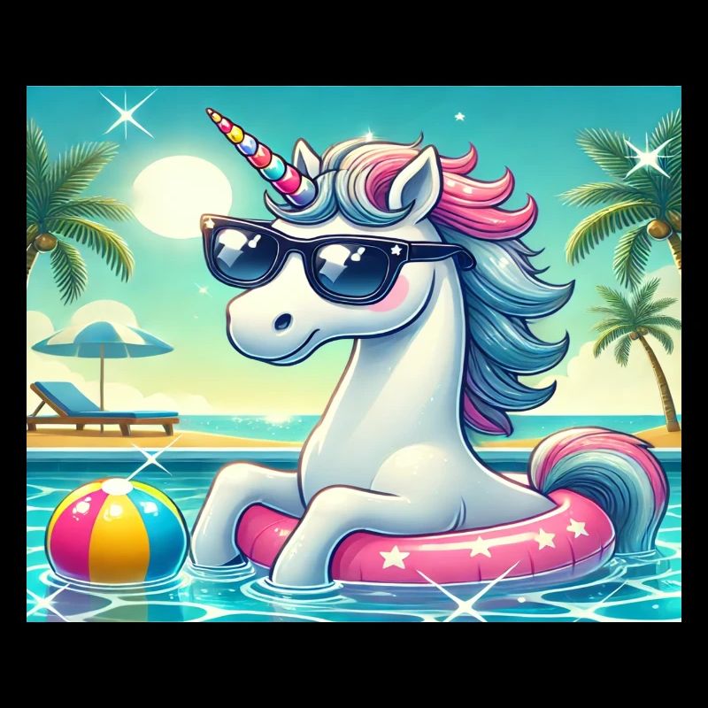 Einhörn im Pool