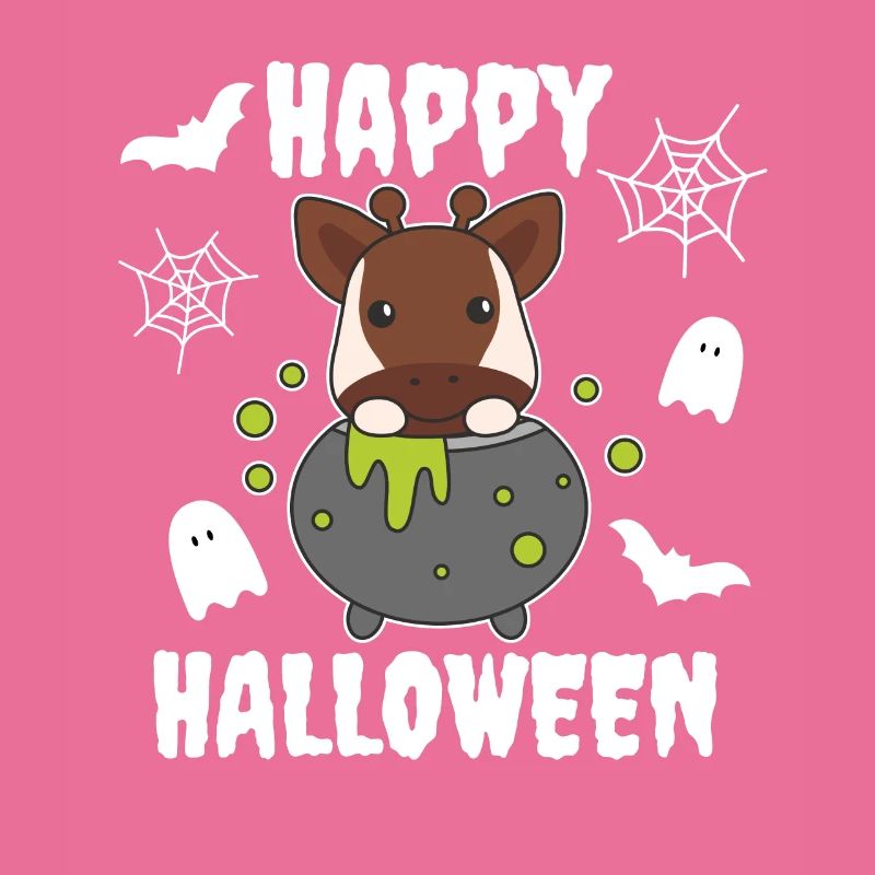 Okapi Joyeux Halloween Chaudron de sorcière Chauve-souris