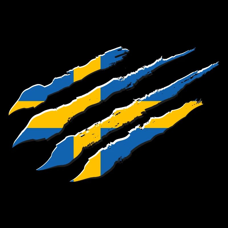 Suède Drapeau Rayures Griffe Scandinavie Drapeau