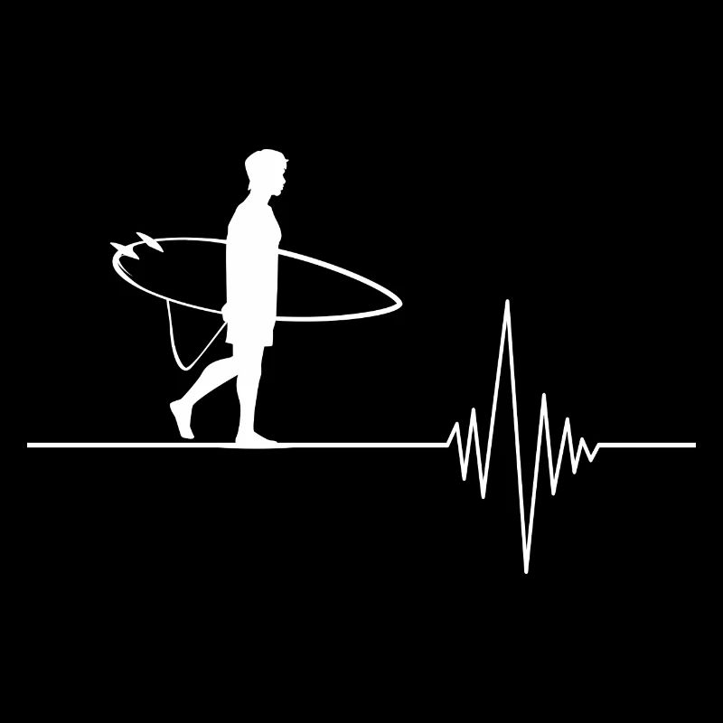 Surfer mit Pulsschlag Herzschlag