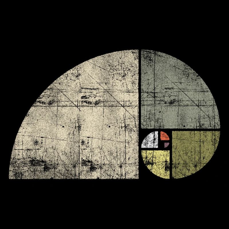 Distressed Fibonacci Spirale