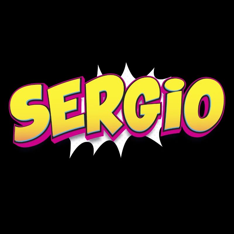 Sergio Benutzerdefinierter Name Comic-Buch-Stil Pop-Art,