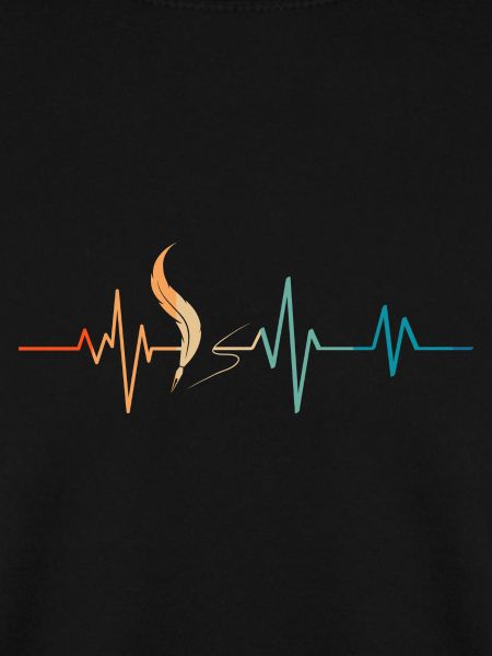 Retro Heartbeat Writer's Feather