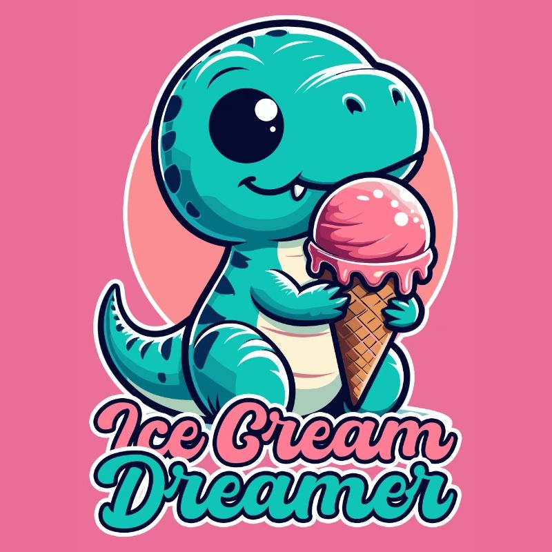 Eiscreme Träumer süßer T-Rex mit Eis Geschenk