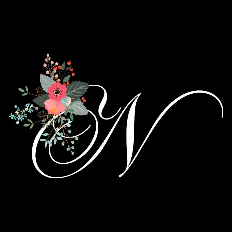 Lettre n fleuris