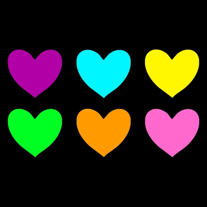 Herzen neon bunt