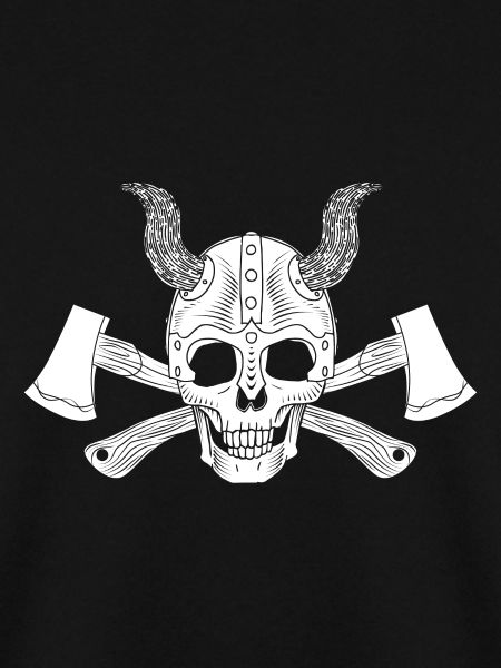 Wikinger Totenkopf Axt Motiv