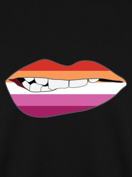 Biting Lips - Lesbian Flag
