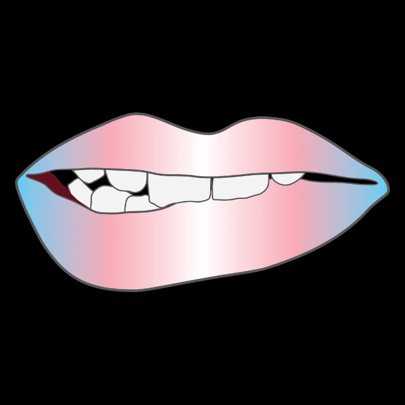 Biting Lips - Transgender Pride - Gradient