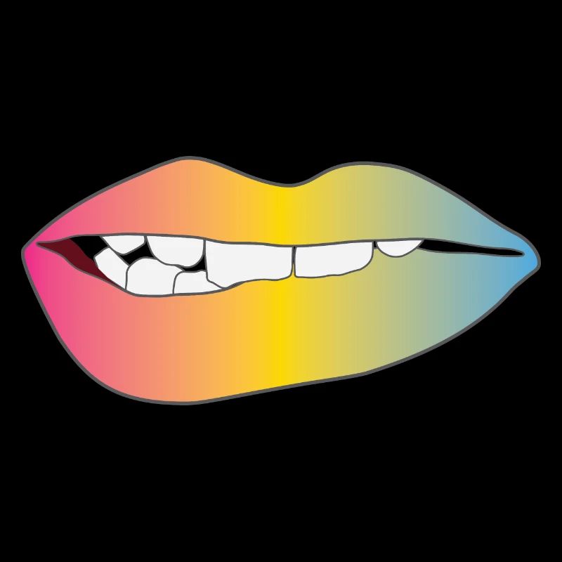 Biting Lips - Pansexual Pride - Gradient