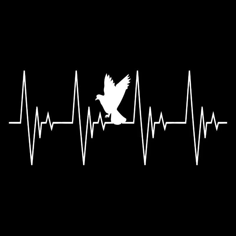 Taube Vogel Silhouette EKG Herzschlag Tiere Friede
