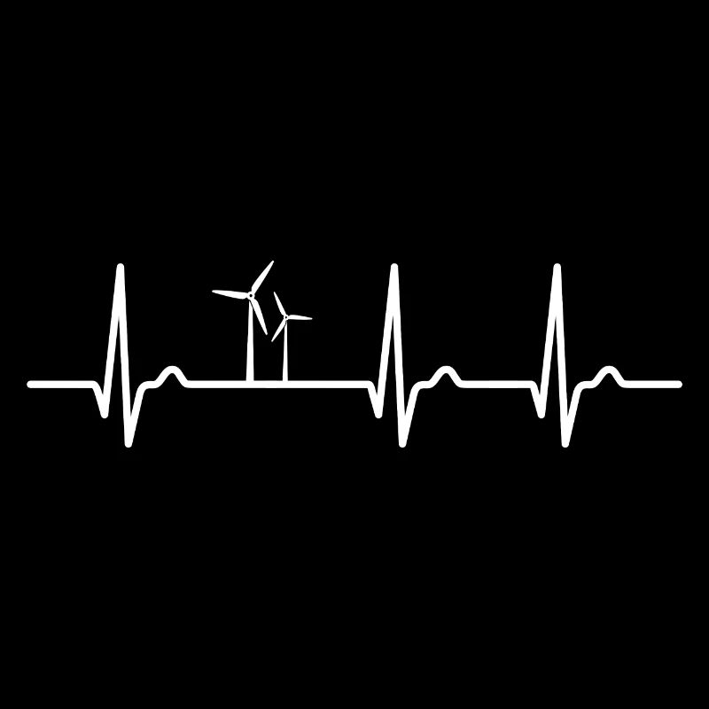 Courbe ECG - courbe cardiaque - éolienne - protection de l’environnement
