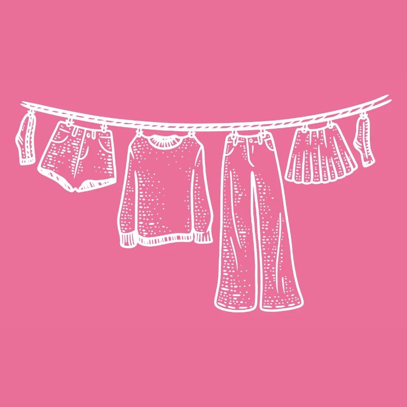Corde à linge Dessiné à la main Drôle