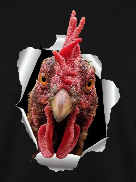 Huhn zerreißt Papier