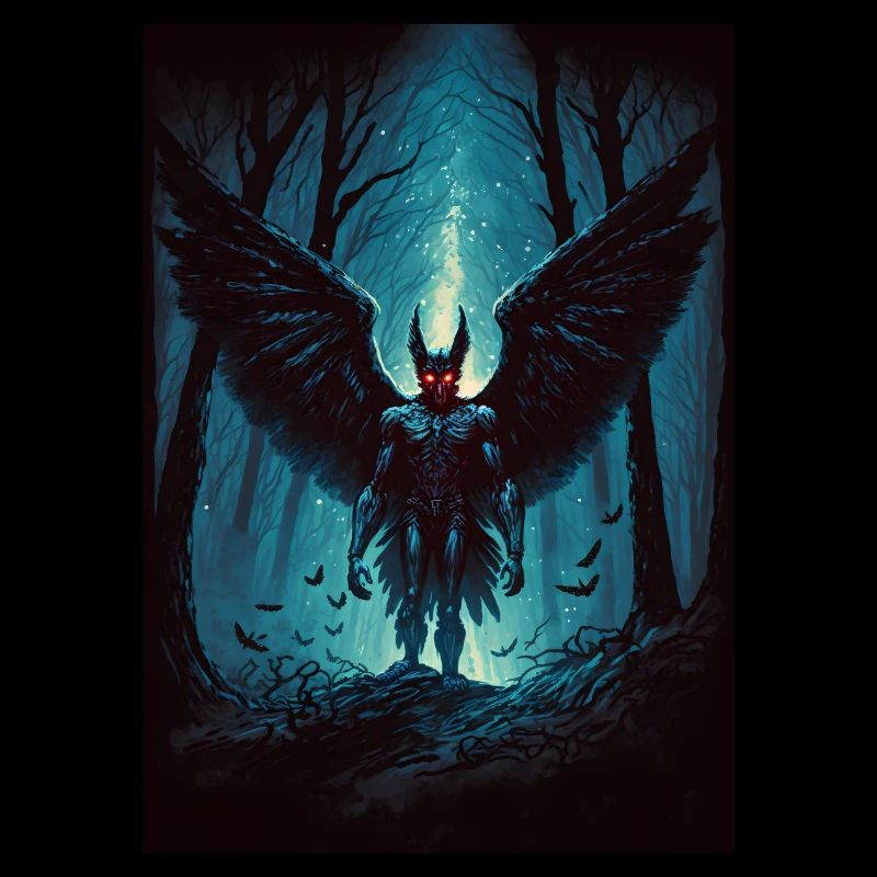 Mothman Cryptid Forest Moth Man Creepy Creature