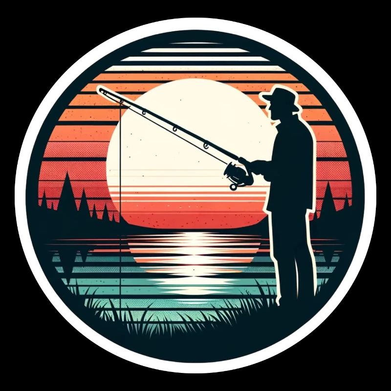 Angeln Angler Fischen Retro