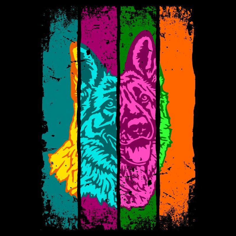 Deutscher Schäferhund Shabby Popart