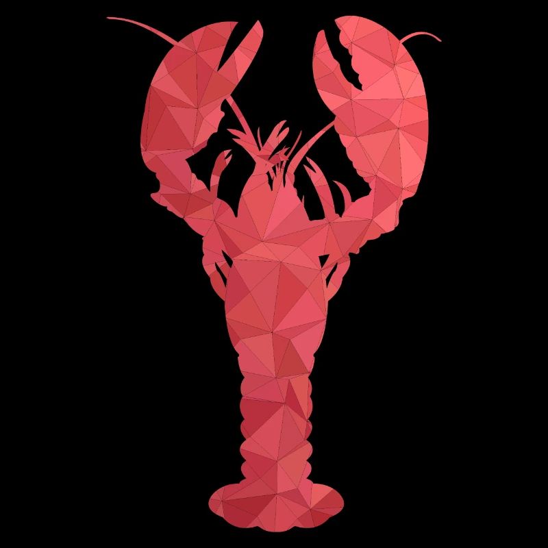 Red lobster with geometric shapes