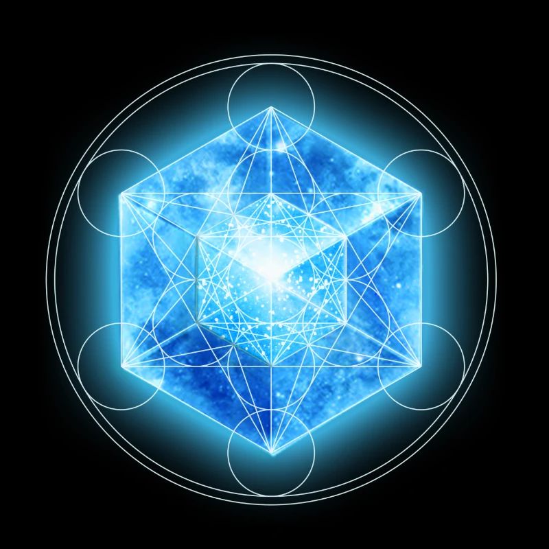 Metatrons Cube with TESSERACT, Hypercube 4D,