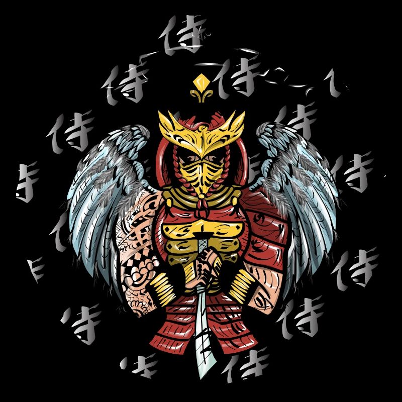 Japanischer Krieger mit Flügel