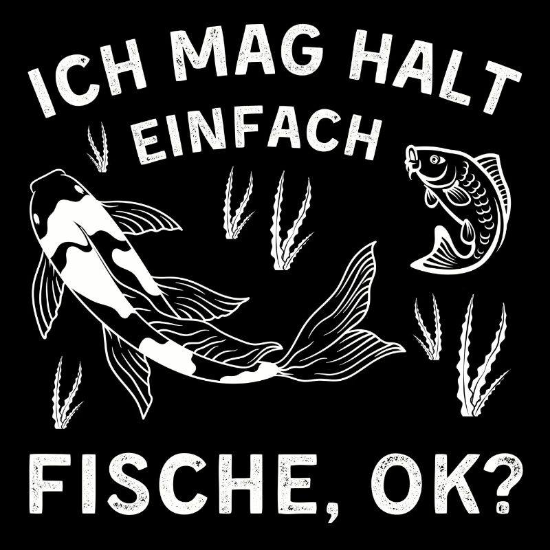 Fisch Angler Fischmotiv Spruch
