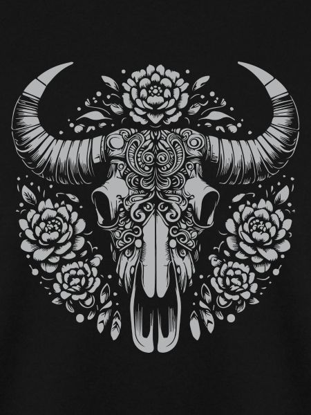 Ochsenschädel mit Blumen Design