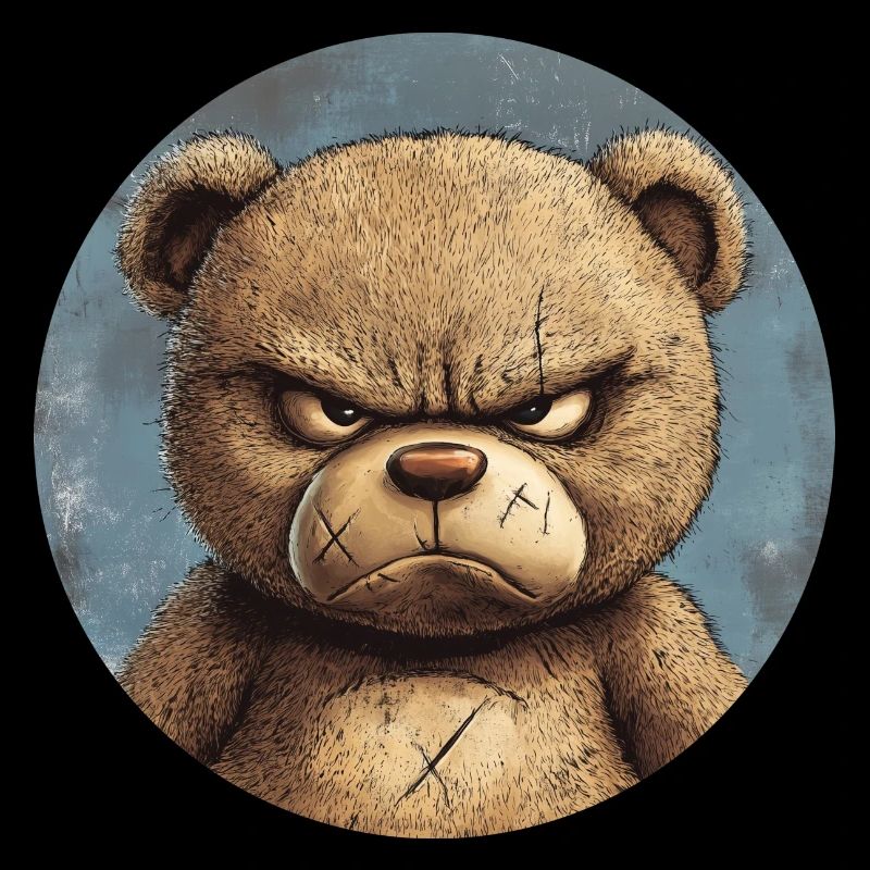 Grimmiger Teddy: Tough und einzigartig