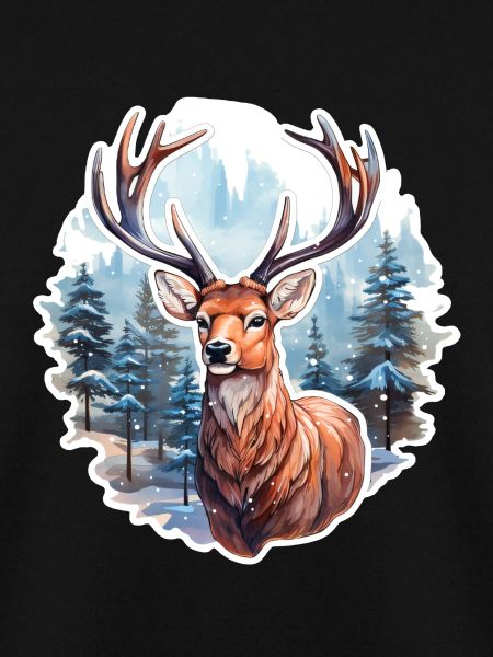 Winterlandschaft mit Hirsch