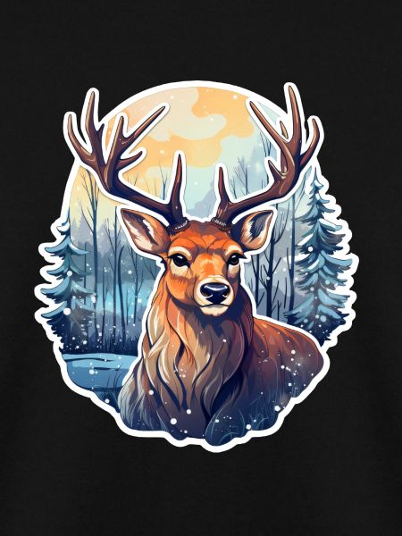 Hirsch in Winterlandschaft