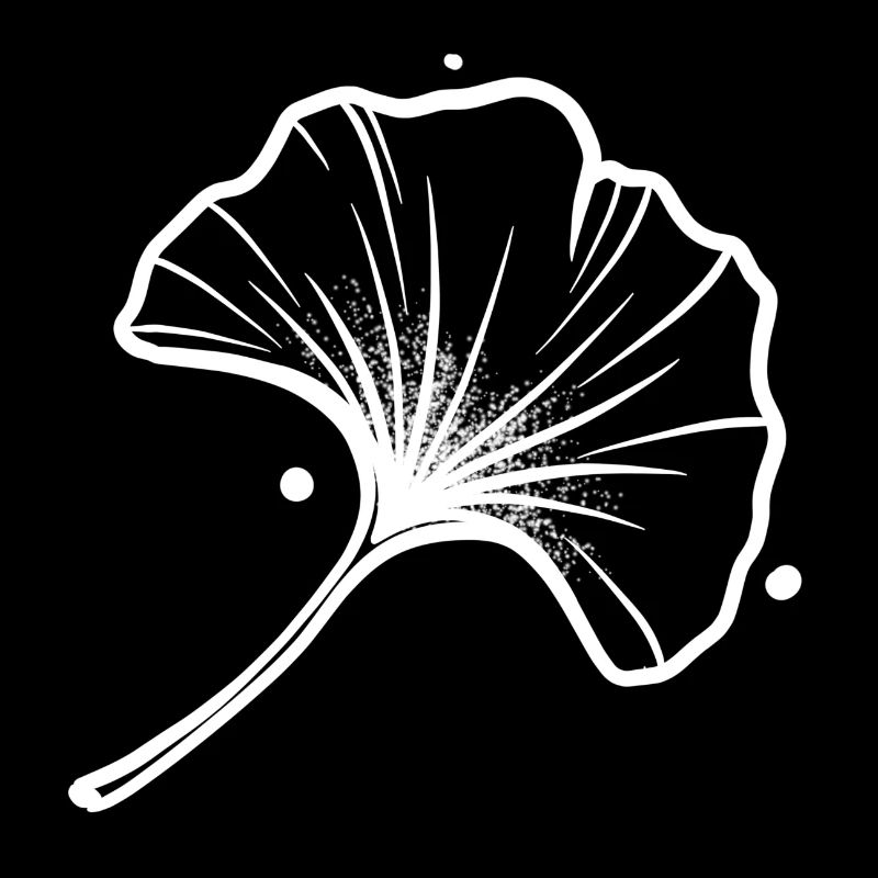 Blatt Ginkgo Weiß