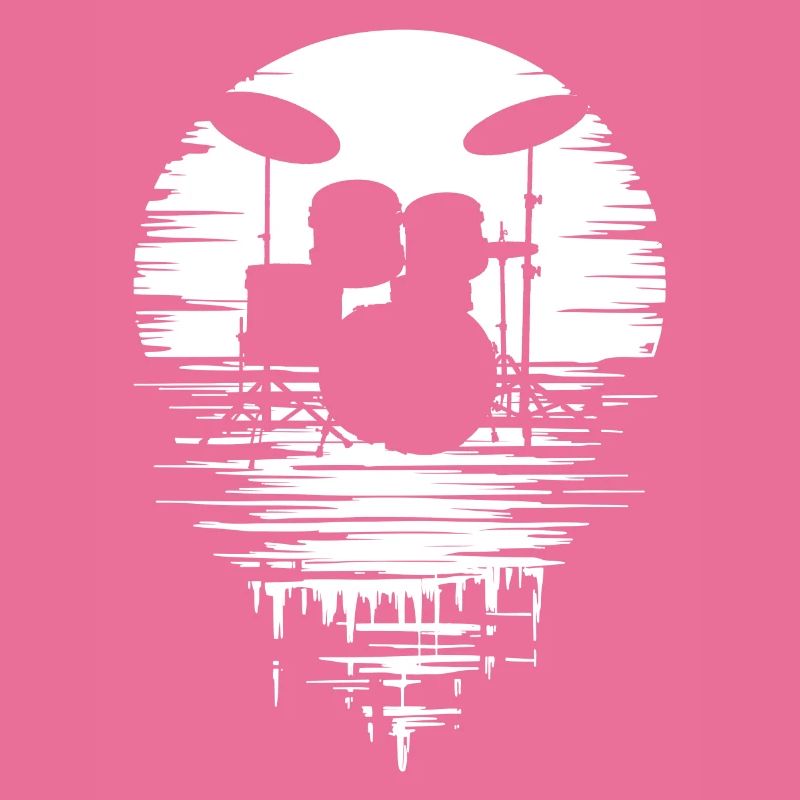 Drumset Silhouette Schlagzeug mit Spiegelung