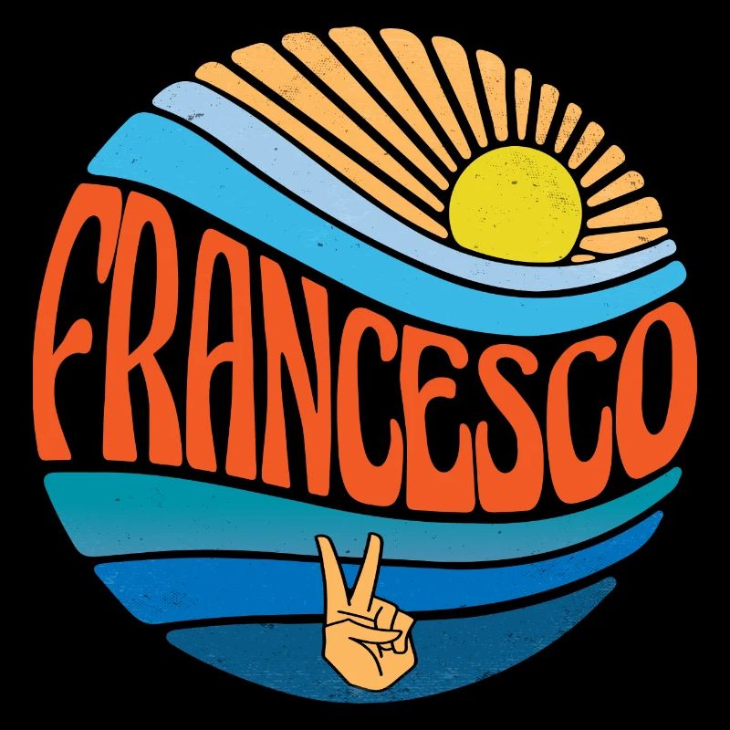 Francesco Chemise Vintage Coucher de soleil Francesco Groovy